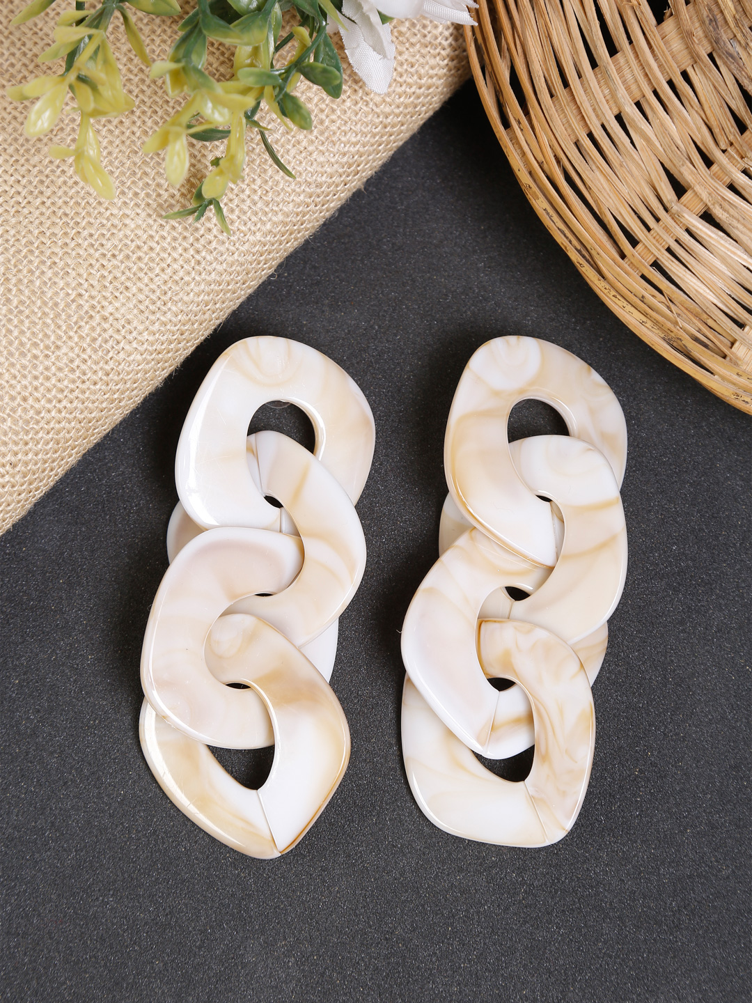 YouBella Woman Brown Contemporary Drop Earrings